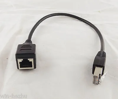 RJ45 Male To Female Ethernet LAN Network Adapter Extension Cable Cord 30cm 1ft • $2.99