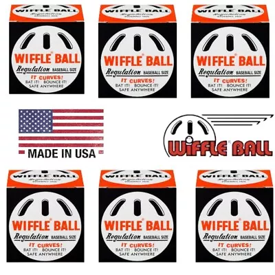 (6) New Official WIFFLE Plastic BALL Indoor Outdoor Regulation Baseball Size • $19.95