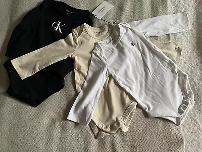 Calvin Klein Baby Logo Bodysuits So 3-6months • £21.99