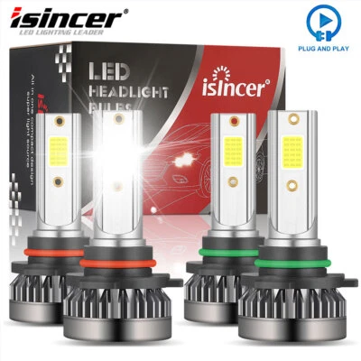 $14.99 • Buy 9005 9006 LED Headlights Kit Combo Bulbs 6500K High-Low Beam Super White Bright