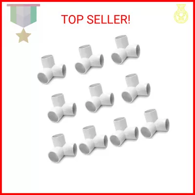 QWORK 3 Way 3/4  Tee PVC Fitting Elbow 10Pack PVC Fitting ConnectorFurniture G • $19.78