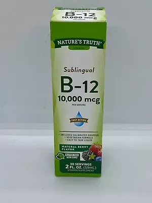 Nature's Truth Vitamin Sublingual B-12 10000mcg Natural Berry Flavor 2 Oz • $16.19