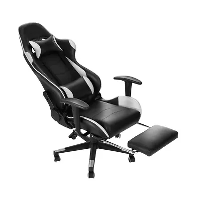 PC Gaming Chair Recliner Faux Leather Racing Gamer Desk Chair Adjustable Height • £72.99