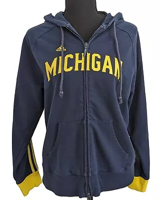 Adidas University Of Michigan Wolverines Full Zip Hoodie Women's Medium • $19.99