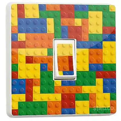 Lego Block Brick Colourful Decorative Design Single Light Switch Vinyl Sticker • £2.99