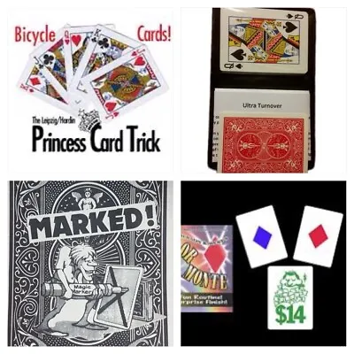 Pro Card Man’s Pack Of 4 Tricks Marked Turnover Color Monte Princess Card • £33.26