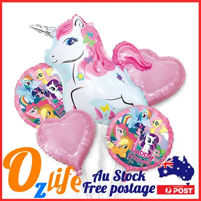 $7.80 • Buy 5pcs Unicorn Foil Balloons Set Helium Air Inflatable Birthday Party Decoration