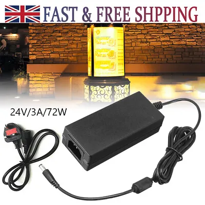 AC DC 24V 3A 72W Switching Power Supply Adapter Charger Desktop LED Strip & Plug • £11.85