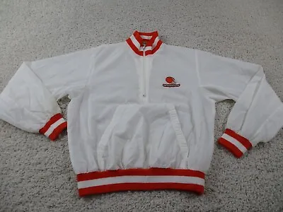 Vintage Cleveland Browns Jacket Mens Medium White Windbreaker Logo7 Football 70s • $105