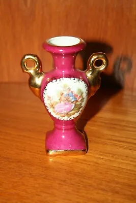 Meissner ~Limoges France ~Pink Vase ~4  Tall ~VGC (SC32) • £8.95