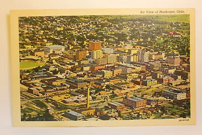 Postcard Air View Of Muskogee OK • $1.95