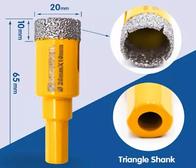 2X HIGHDRIL Diameter 20mm 4/5  Dry Diamond Core Drill Bit With Triangle Shank... • $18.99