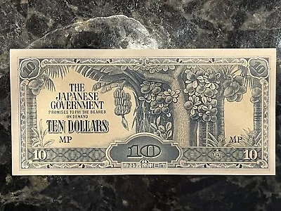 Malaya Japanese Occupation $10 Banana Money   1942-44 UNCIRCULATED • $9