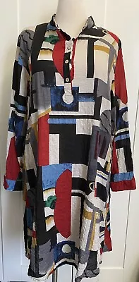 ZANZEA Multi Geometric Long Sleeve Shirt Dress Size 14-16 • $25
