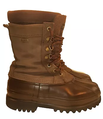 Cabela's Thinsulate Ultra Leather/Rubber Cold Wet Weather Duck Boots Size 10 • $34.88