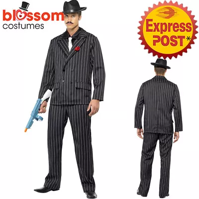 CA396 Zoot Suit Gangster 1920s Mens Pinstripes Gatsby 20s Fancy Dress Up Costume • £39.88