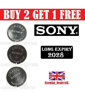 SONY CR2032 CR2025 CR2016 Battery 3V Lithium Coin Cell Toys Car Keys Remote • £2.35