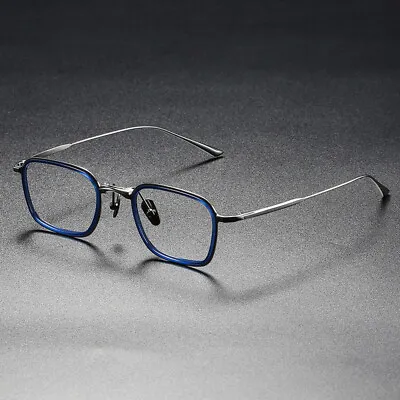 Men Vintage Square Eyeglass Frames Retro Titanium Glasses Light Spectacles • $25.49