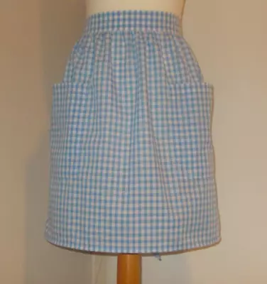 New 'Light Blue Gingham ' Vintage Style Half / Waist Apron/Pinny • £9.25