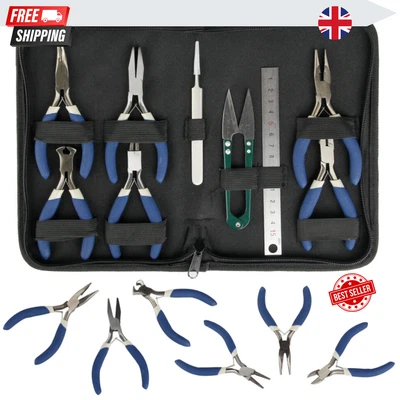 £14.99 • Buy 9 Pcs Jewellery Making Findings Beads Mini Pliers Tools Kit Wire Cutters Set UK