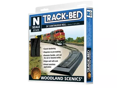 NEW Woodland N Scale Train Tracks Track-Bed Roll 24 ST1475 • $16.74
