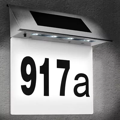Solar Light House Sign LED Illuminated Contemporary Modern Door Number Plaque UK • £10.32