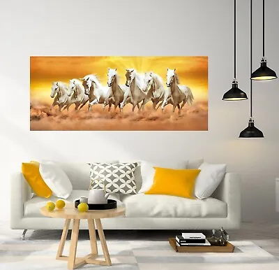 Wild Running Horses Artist Canvas Paper Picture Print Art Home • £9.34