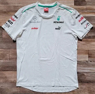 Puma Shirt Mens Large White Mercedes Benz AMG Petronas F1 2020 Racing Team Tee • $22.50