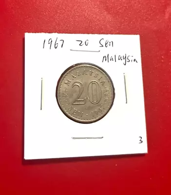 1967 20 Sen Malaysia Coin - Nice World Coin !!! • $4.95