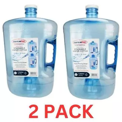 (2-pack) 3 Gallon Stackable Water Bottle Jug Bpa Free Home Office Storage Blue • $26.99