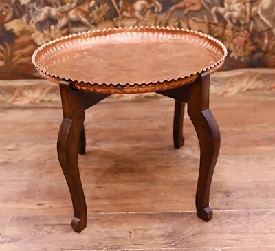 Mahogany Copper Coffee Table Bohemian Chic 1920 • $500