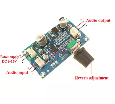 PT2399 Mono Amplifier Preamp Microphone Reverberation Board DC 6V-15V 12V • £6.68