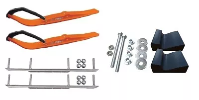 C&A Pro Orange Razor Snowmobile Skis W/ 7.5  Shaper Bars Complete Kit • $415.05