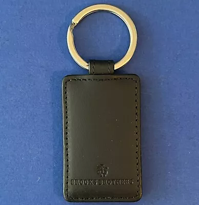 NWT Brooks Brother Black Leather Split O-Ring Key Chain Fob • $30