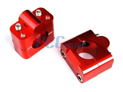  CNC 1 1/8  To 7/8  Fat Bar Handle Bar Clamps Taper Pit Dirt Bike RED H CL11_R • $17.95