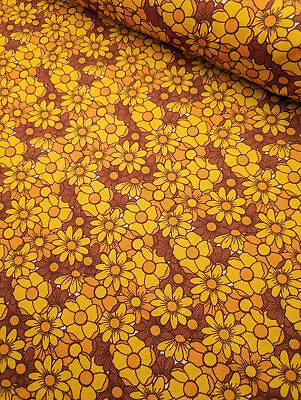70's Flowers 100% Cotton Needlecord Fabric • £6