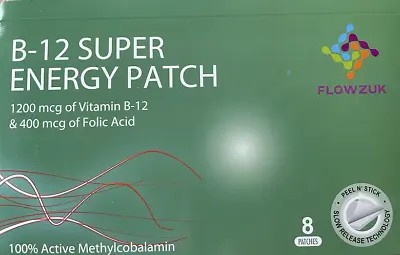 Vitamin B12 Energy Patch Folic Acid Transdermal  8 Patches  10 Packs Flowzuk • £18.99