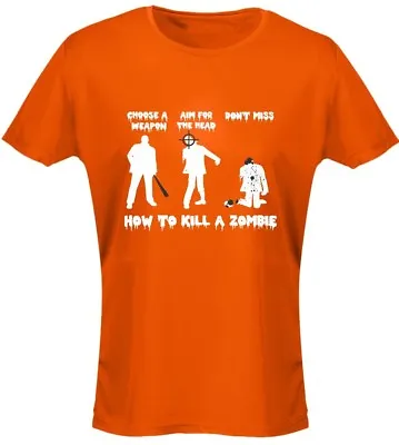 How To Kill A Zombie Womens T-Shirt 8 Colours (8-20) By Swagwear • £10.29