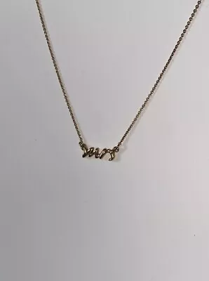 Kate Spade NY “MRS” Pendant Necklace Gold Tone 15-18” Dainty (compares New=$58) • $15