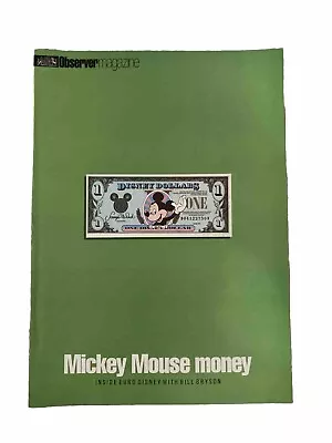 The Observer Magazine. Mickey Mouse Money By Bill Bryson  28-3-1993 • £4.95