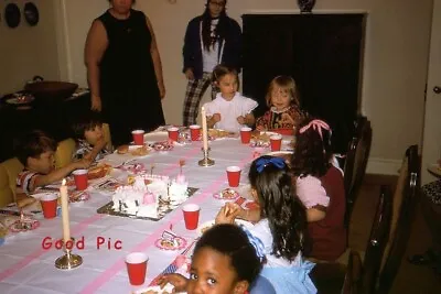 #L2- A Vintage Amateur 35mm Slide Photo- Children- Birthday Party - 1975 • $4