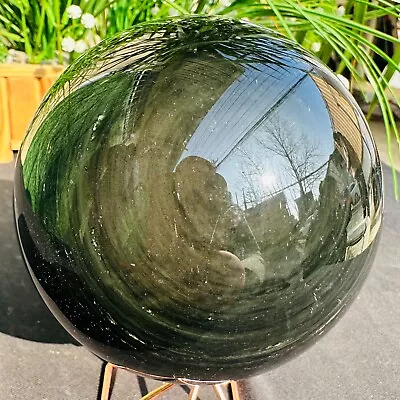 3.3LB Natural Black Obsidian Sphere Quartz Crystal Magic Ball Healing 1500g • $0.99