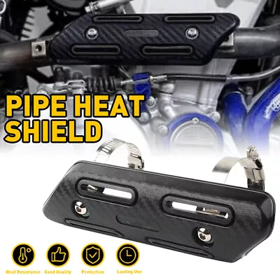 Exhaust Muffler Pipe Heat Shield Cover Heel Guard Universal Black Motorcycle • $11.99