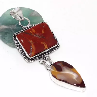 Mookaite 925 Silver Plated Long Pendant 3  Special For Independence Day GW • $1.99