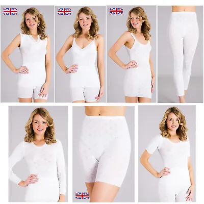 £6.45 • Buy Long Johns British Made Elderly Ladies Thermal Vest Bottom Top Women T-shirts