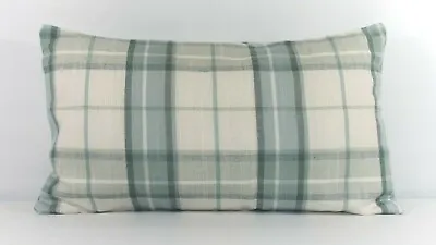 Handmade Bolster Cushion Cover In Laura Ashley Highland Check Duck Egg Pistachio • £16.99