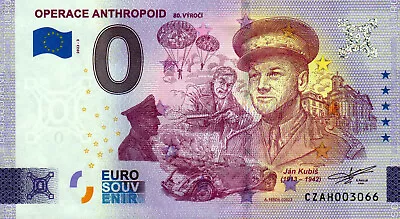 Zero Euro Bill - 0 Euro - Czech Republic - Operace Anthropoid 2022-3 • £4.90