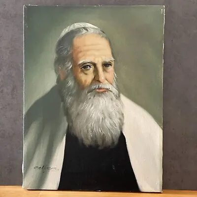 David Pelbam (1932-2004) Signed Original Oil Canvas Jewish Rabbi Unframed 8x10 • $131.25