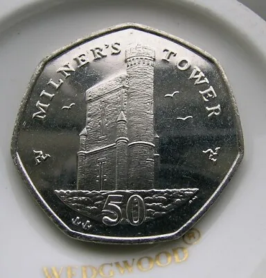 Uncirculated Isle Of Man 2005 50p Coin -Milner's Tower • £0.99