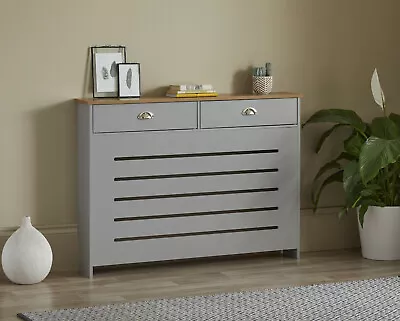 *REDUCED* Medium Radiator Cover With 2 Drawer  Modern Grey And Oak Effect To. #7 • £49.99